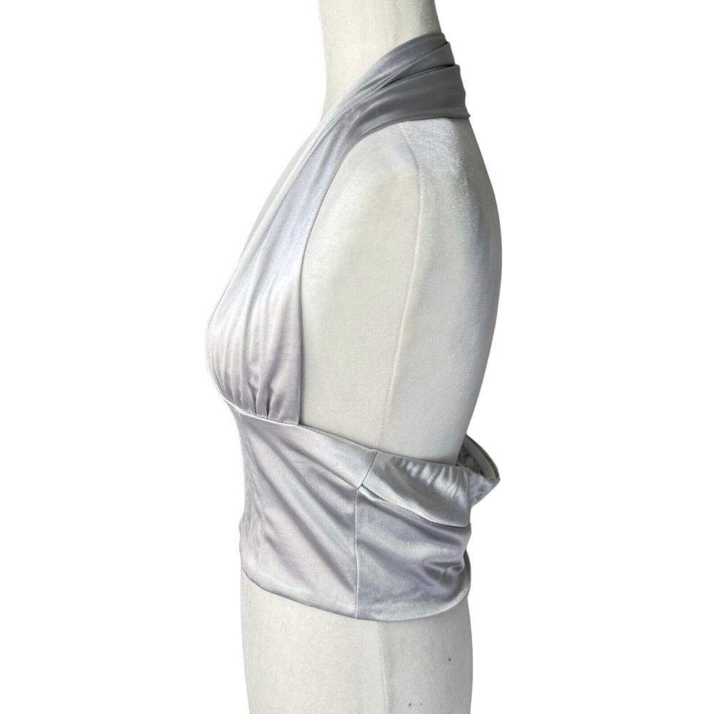 Commense Women's Solid Backless Crop Halter Top L… - image 5